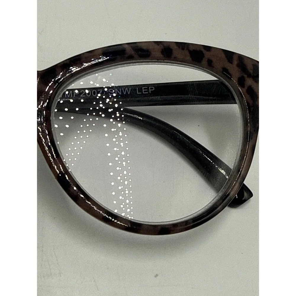 Betsey Johnson MS1021 Leopard Print Cat Eye Eyeglass Frames Black Brown +1.50